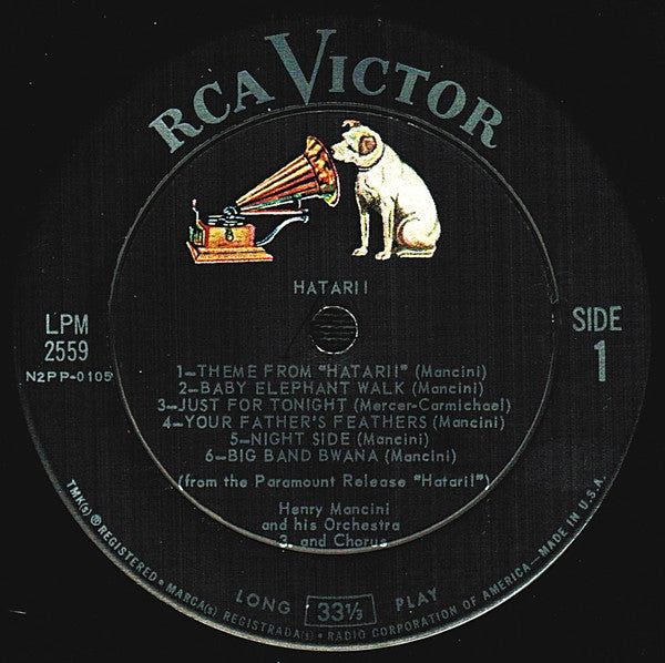 Henry Mancini : Hatari! (Music From The Motion Picture Score) (LP, Album, Mono, Ind)