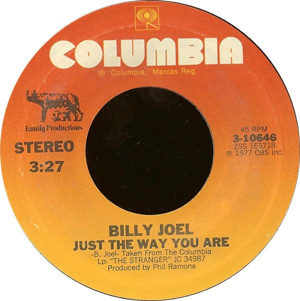 Billy Joel : Just The Way You Are (7", Single, Styrene, Ter)