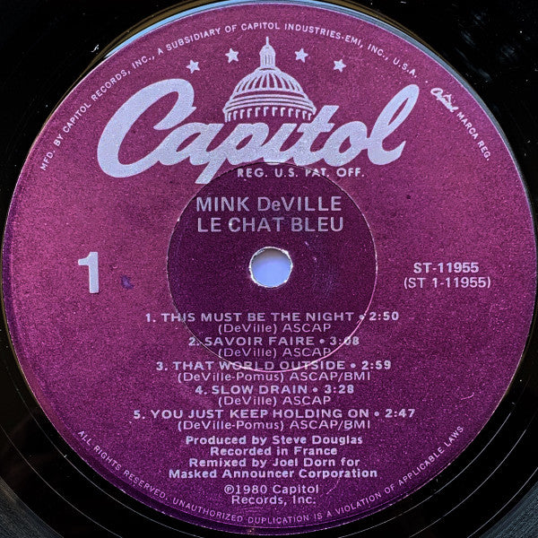 Mink DeVille : Le Chat Bleu (LP, Album, Los)