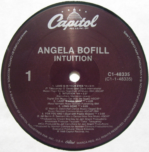 Angela Bofill : Intuition (LP, Album)
