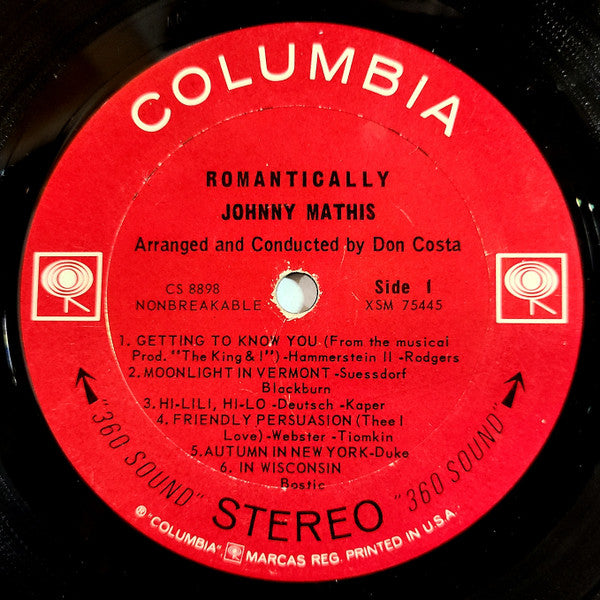 Johnny Mathis : Romantically (LP, Pti)