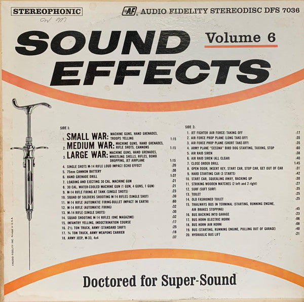 No Artist : Sound Effects Volume 6 (LP, RE, Blu)