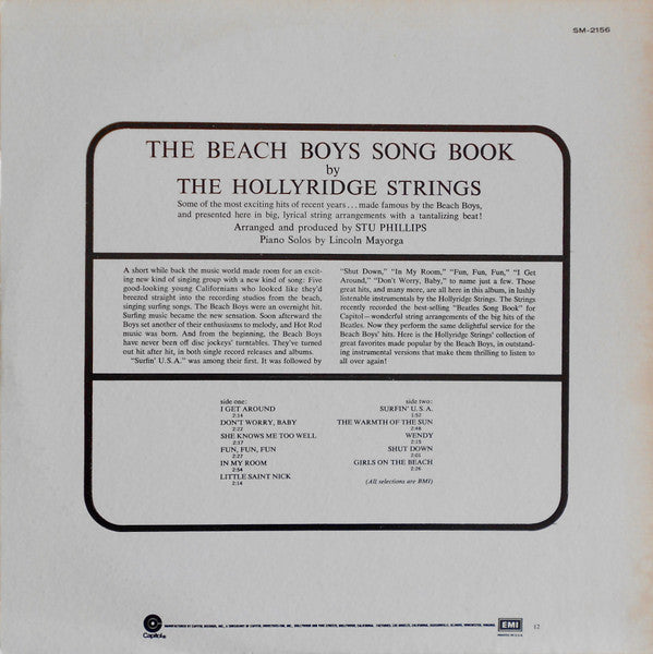 The Hollyridge Strings : The Beach Boys Songbook: Romantic Instrumentals (LP, Album, Win)