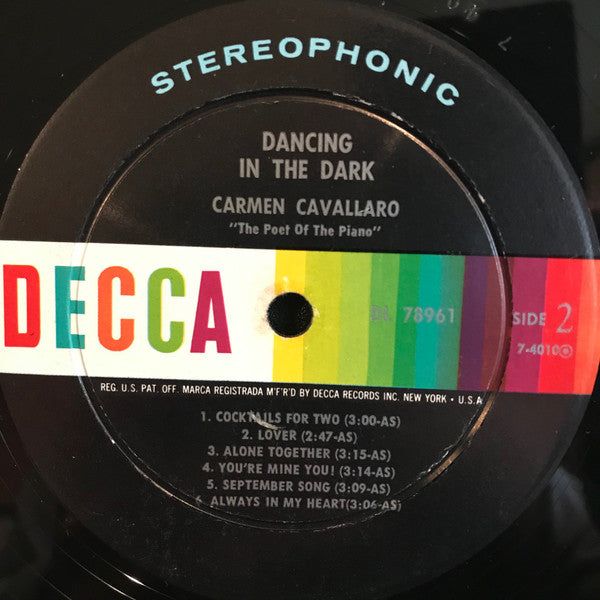 Carmen Cavallaro : Dancing In The Dark (LP, Album)