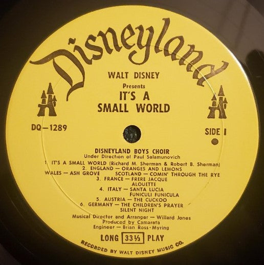 Disneyland Boys Choir : Walt Disney Presents It's A Small World (LP, Album, Mono, RP)