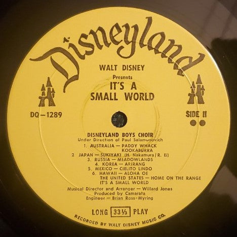 Disneyland Boys Choir : Walt Disney Presents It's A Small World (LP, Album, Mono, RP)
