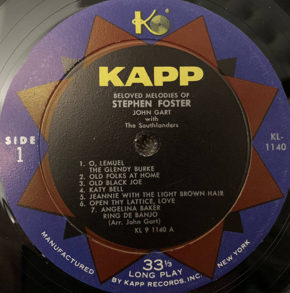 John Gart With The Southlanders (10) : Beloved Melodies Of Stephen Foster (LP, Mono)