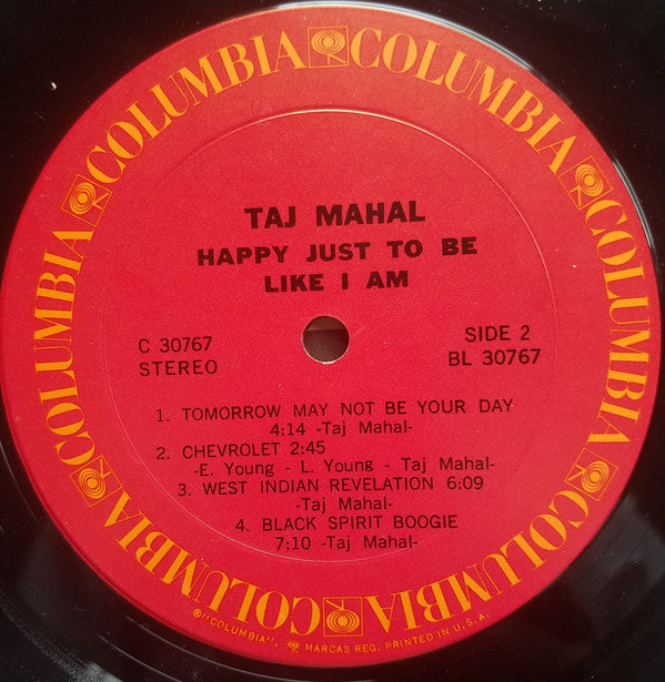 Taj Mahal : Happy Just To Be Like I Am (LP, Album, Ter)