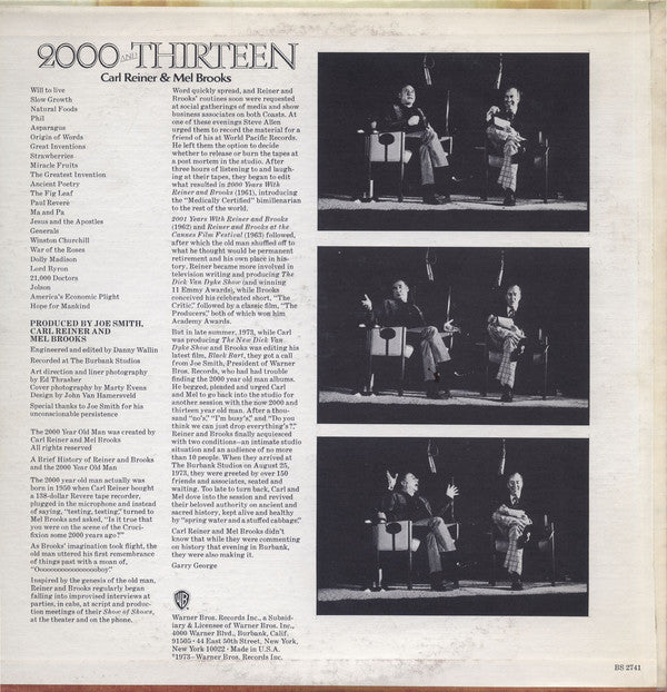 Carl Reiner & Mel Brooks : 2000 And Thirteen (LP, Album, Pit)