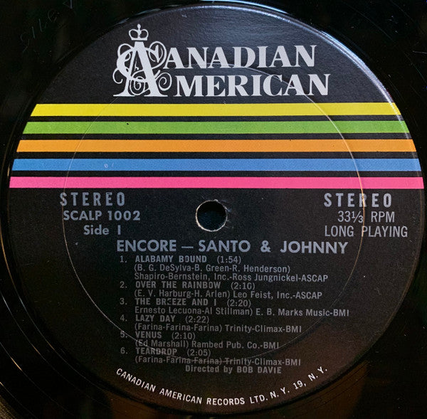 Santo & Johnny : Encore (LP, Album, RP)