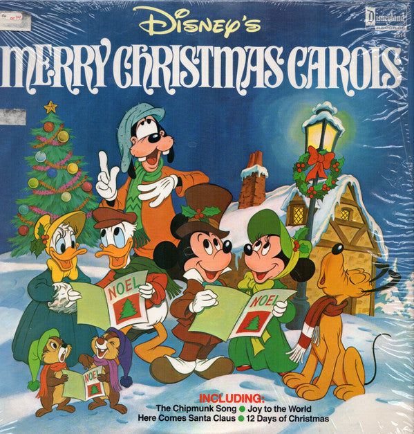 Mickey Mouse (2), Donald Duck, Goofy (2), Chip 'n' Dale With Larry Groce And The Disneyland Children's Sing-Along Chorus : Disney's Merry Christmas Carols (LP, Album, Kee)