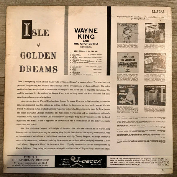 Wayne King And His Orchestra : Isle Of Golden Dreams (LP, Album, Mono, Pin)