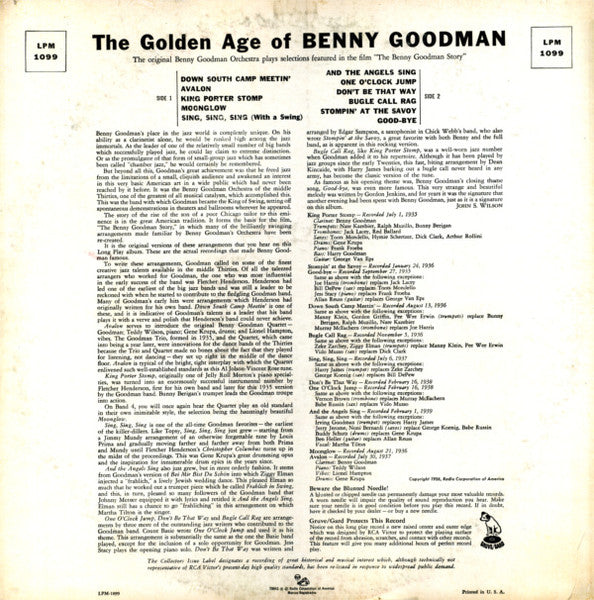 Benny Goodman And His Orchestra : The Golden Age Of Benny Goodman (LP, Comp, Mono)