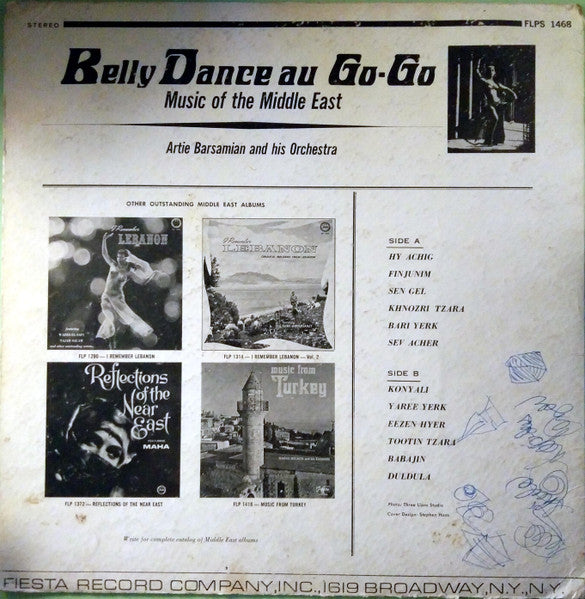 Artie Barsamian & His Orchestra : Belly Dance Au Go-Go - Music Of The Middle East (LP, Album)