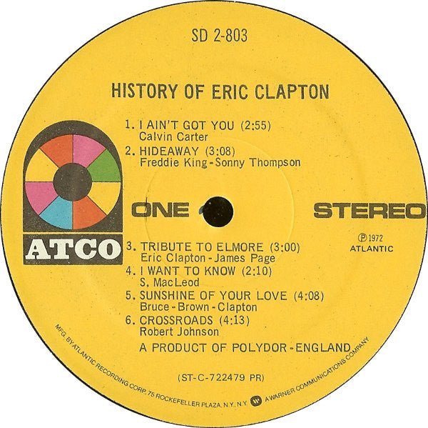 Eric Clapton : History Of Eric Clapton (2xLP, Comp, RE, PR )