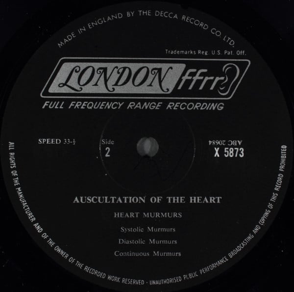 J. B. Barlow* & W. A. Pocock* : Auscultation Of The Heart (LP, Mono)