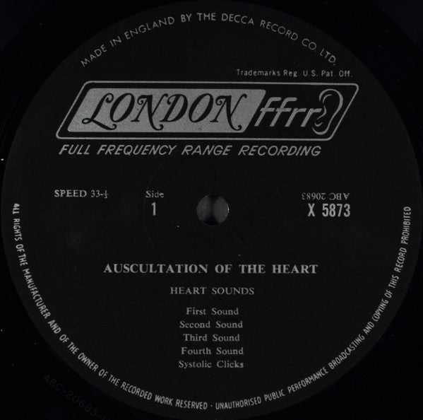 J. B. Barlow* & W. A. Pocock* : Auscultation Of The Heart (LP, Mono)