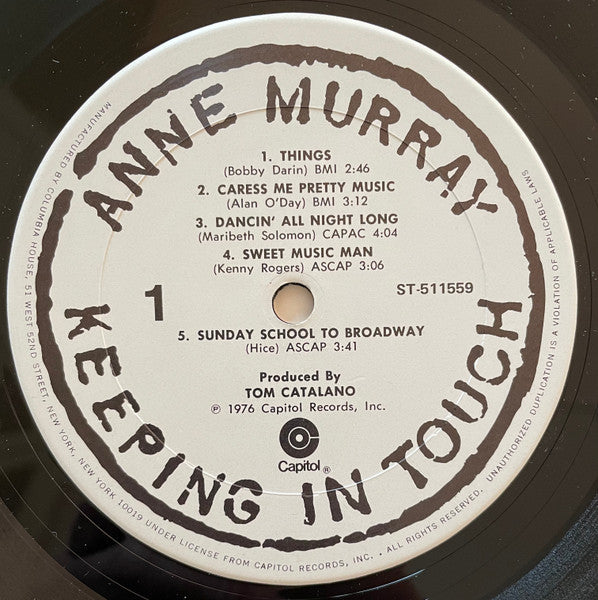 Anne Murray : Keeping In Touch (LP, Album, Club, CRC)