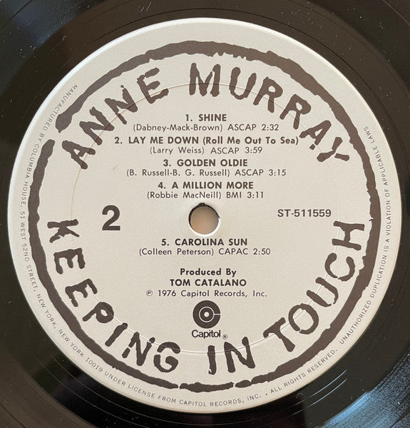 Anne Murray : Keeping In Touch (LP, Album, Club, CRC)