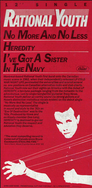 Rational Youth : No More And No Less (12", Promo)