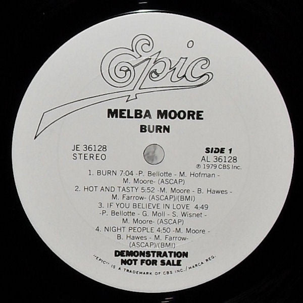 Melba Moore : Burn (LP, Album, Promo)