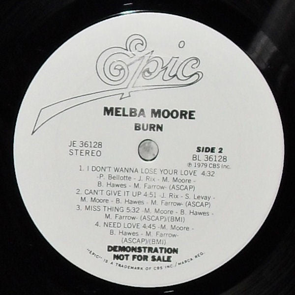 Melba Moore : Burn (LP, Album, Promo)