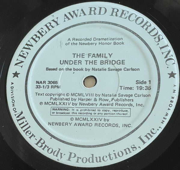 Natalie Savage Carlson : The Family Under The Bridge (LP, Album)