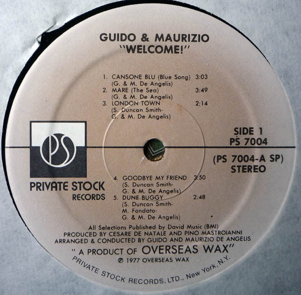 Guido & Maurizio* : Welcome! (LP, Comp)