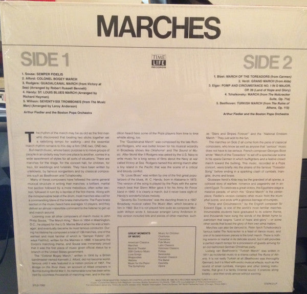 Arthur Fiedler And The Boston Pops Orchestra* : Great Moments Of Music:  Marches (LP, Comp)
