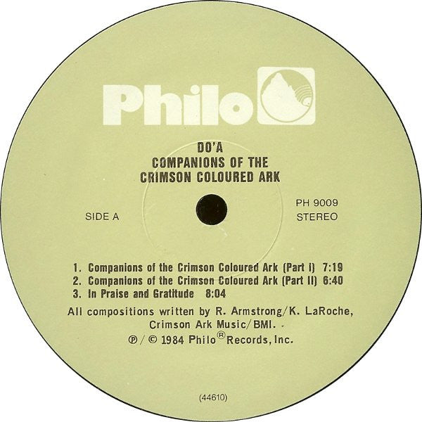 Do'a World Music Ensemble* : Companions Of The Crimson Coloured Ark (LP, Album)