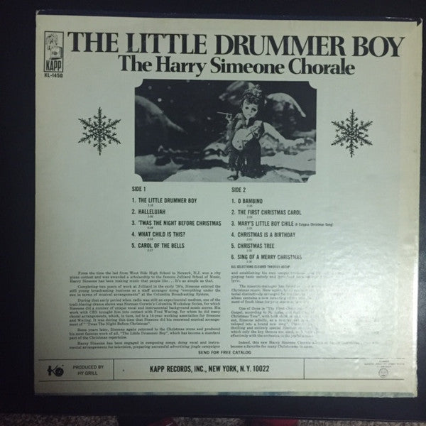 The Harry Simeone Chorale : The Little Drummer Boy (LP, Album, Mono)