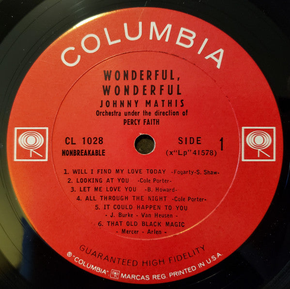 Johnny Mathis : Wonderful! Wonderful! (LP, Album, Mono)