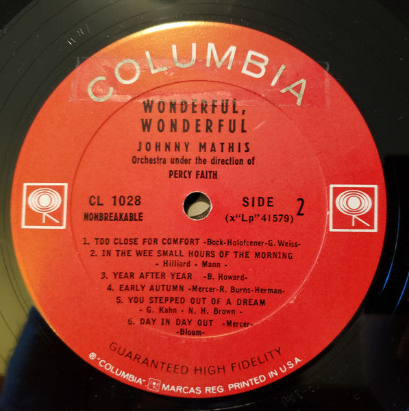 Johnny Mathis : Wonderful! Wonderful! (LP, Album, Mono)