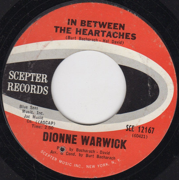 Dionne Warwick : I Just Don't Know What To Do With Myself / In Between The Heartaches (7", Single, Ter)