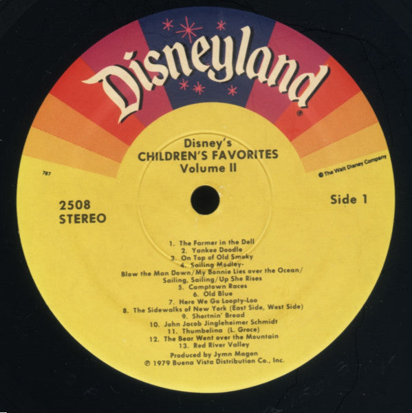 Larry Groce And The Disneyland Children's Sing-Along Chorus : Disney's Children's Favorites Volume II (LP, Album, RP, Spe)