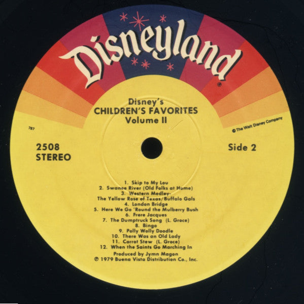 Larry Groce And The Disneyland Children's Sing-Along Chorus : Disney's Children's Favorites Volume II (LP, Album, RP, Spe)