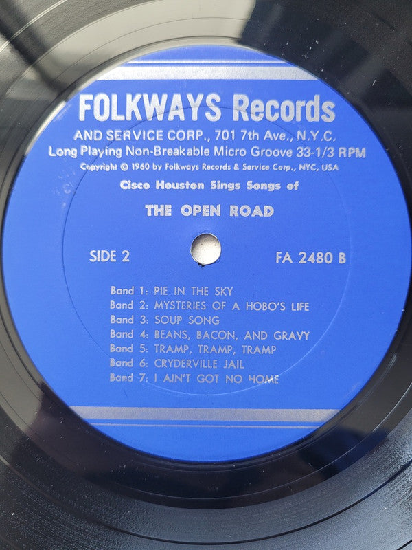 Cisco Houston : Sings Songs Of The Open Road (LP, Album, RE)