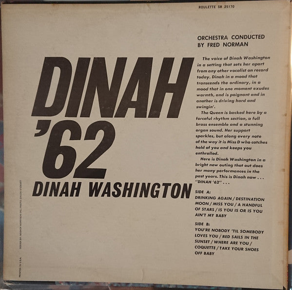 Dinah Washington : Dinah '62 (LP, Album)