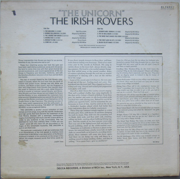 The Irish Rovers : The Unicorn (LP, Album, Glo)
