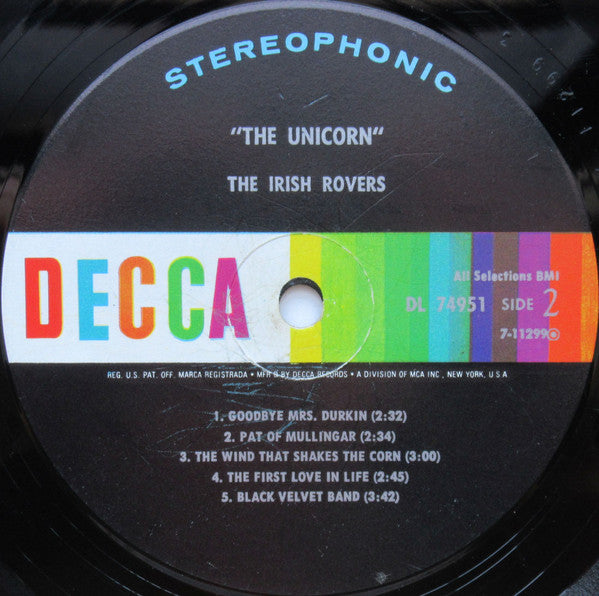 The Irish Rovers : The Unicorn (LP, Album, Glo)