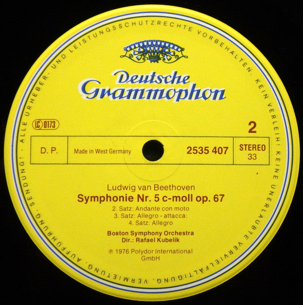 Beethoven*, Boston Symphony Orchestra, Members of the Cleveland Orchestra, Rafael Kubelik : Symphonies Nos. 5 & 8 (LP)