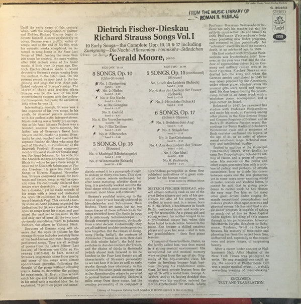 Richard Strauss : Dietrich Fischer-Dieskau, Gerald Moore : Richard Strauss Songs (LP)