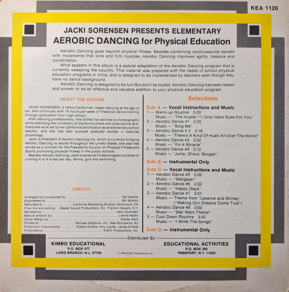 Jacki Sorensen : Elementary Aerobic Dancing For Physical Education (2xLP, Gat)