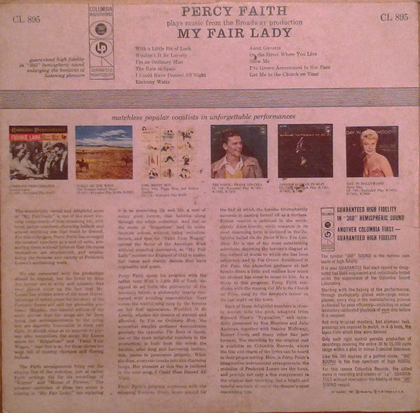 Percy Faith And His Orchestra* : Music From "My Fair Lady" (LP, Album)