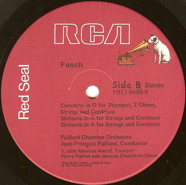 Pachelbel*, Fasch*, Maurice André, Jean-François Paillard Chamber Orchestra* : The Pachelbel Canon And Two Suites For Strings / Two Sinfonias And Concerto For Trumpet (LP, Album)