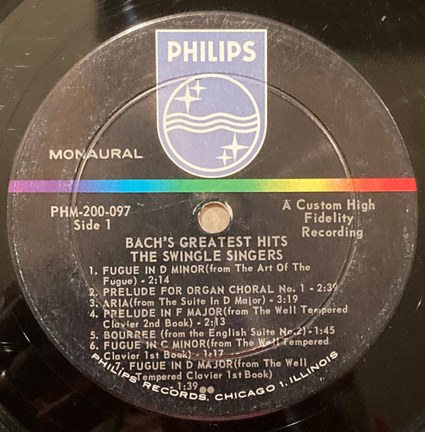 Swingle Singers* : Bach's Greatest Hits (LP, Mono)