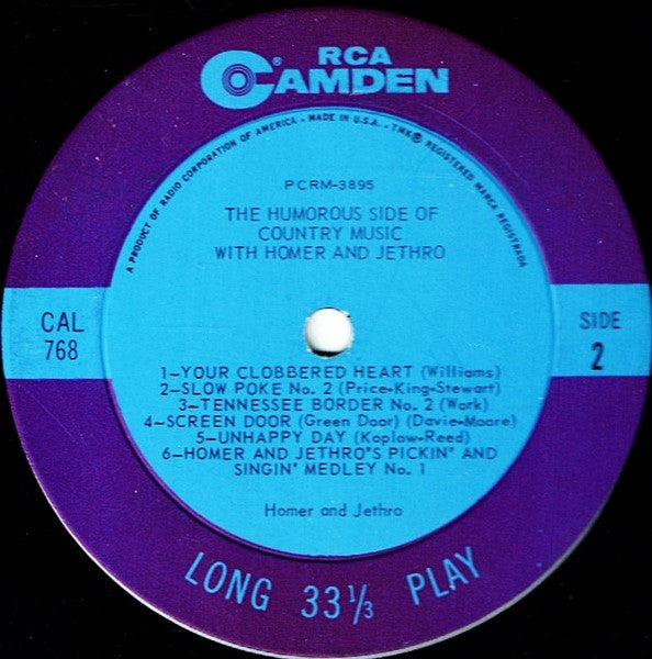 Homer And Jethro : The Humorous Side Of Country Music (LP, Comp, Mono, Ind)