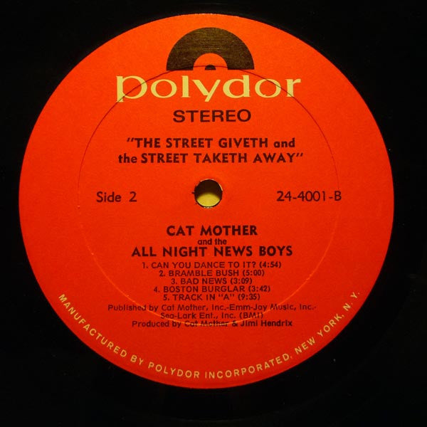 Cat Mother And The All-Night Newsboys : The Street Giveth.. And The Street Taketh Away (LP, Album, Son)