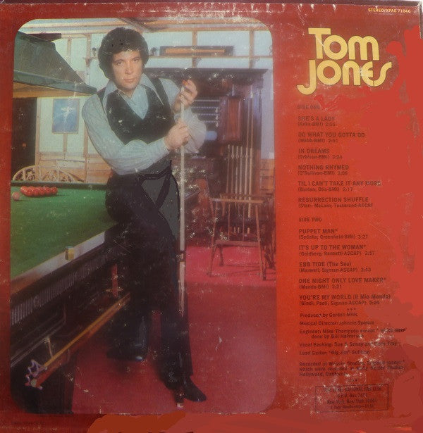 Tom Jones : Tom Jones Sings She's A Lady (LP, Album, Ter)