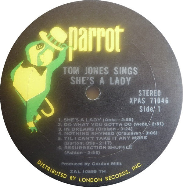 Tom Jones : Tom Jones Sings She's A Lady (LP, Album, Ter)